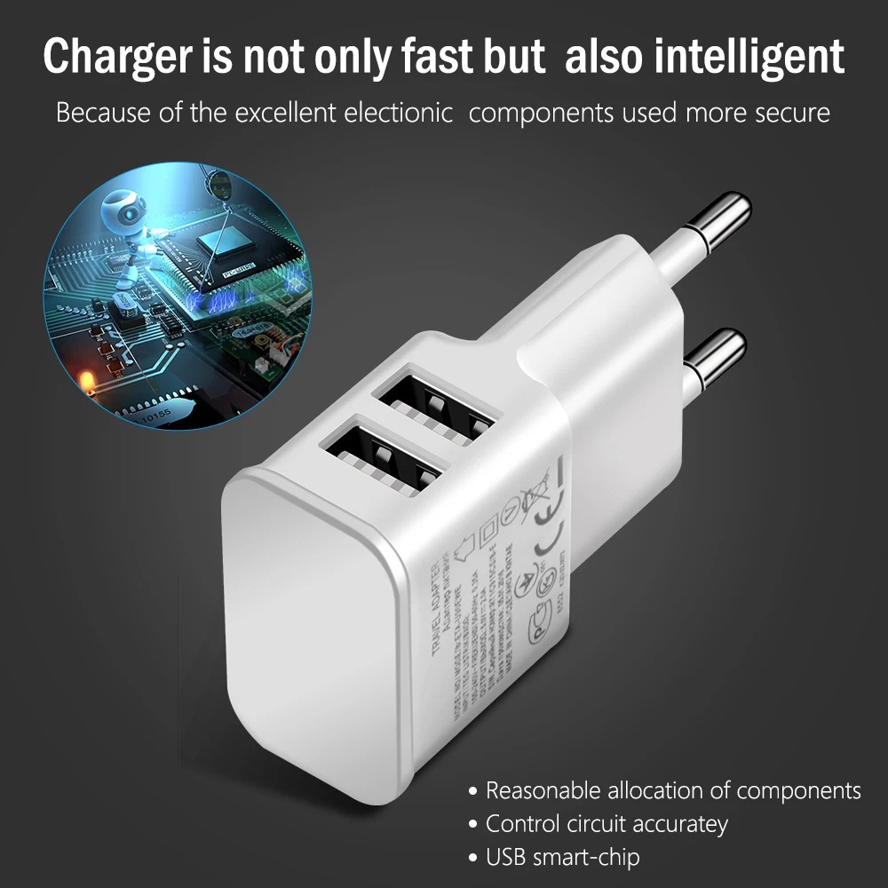 Dual USB зарядное устройство мобильный телефон ЕС s Plug Путешествия стены переходник