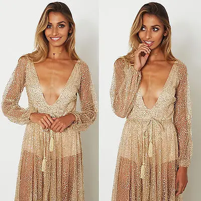 Женское пляжное платье длинное с блестками и длинным рукавом|cover-ups|cover-ups & beach dresses