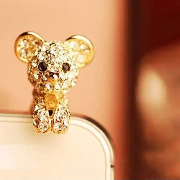 EagleRidge 3.5mm Crystal Lovely Tiger Dustproof Plug For Mobile Phone MP4 | Мобильные телефоны и аксессуары