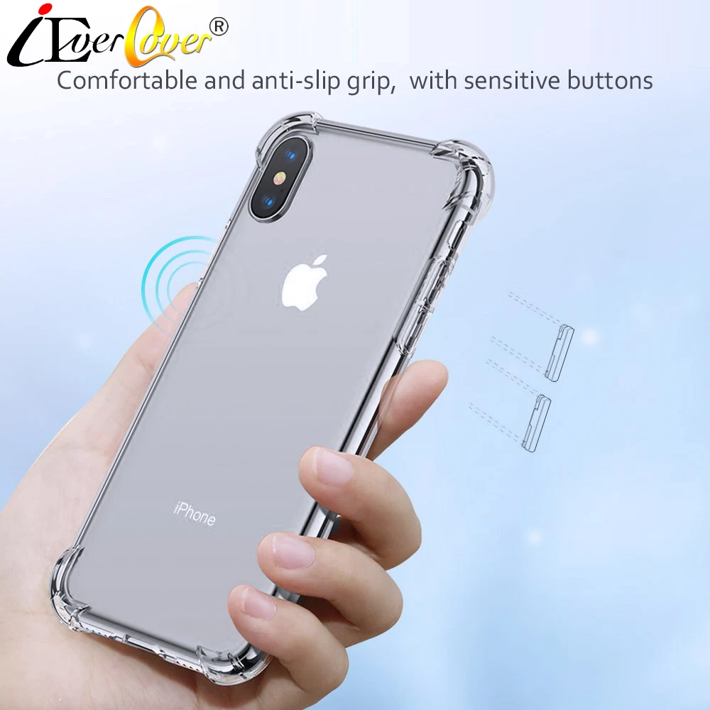 Противоударный кристально прозрачный мягкий чехол из ТПУ для iPhone X XS 5 8 дюймовая