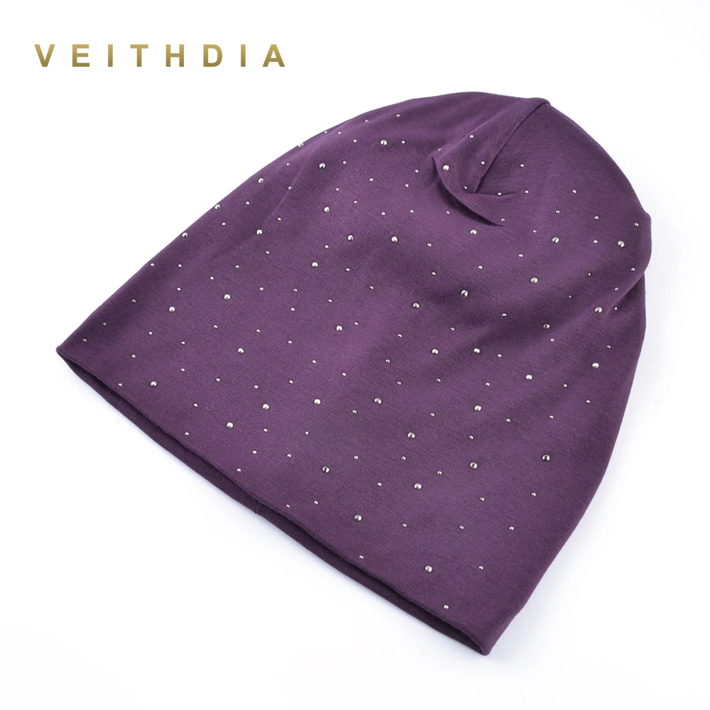 Женская трикотажная двухслойная шапка VEITHDIA из хлопка для осени и зимы DH47 |