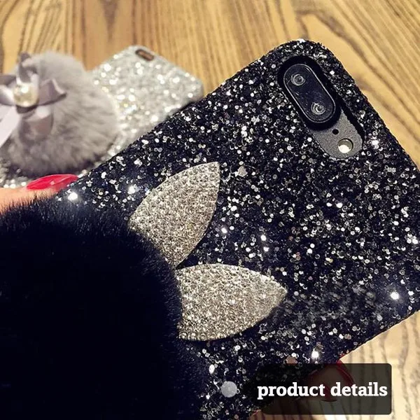 Роскошный блестящий модный жесткий чехол для телефона iPhone 6 6S 7 8 Plus X с милым