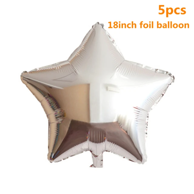 5pcs Silver star Золотая черная звезда сердце фольгированные шарики для свадебного украшения гелиевый воздушный шар "Конфетти" С Днем Рождения украшения для детской вечеринки - Цвет: 5pcs Silver star