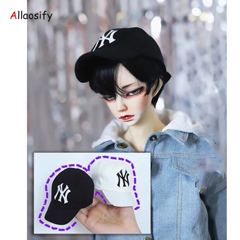 Allaosify Bjd/SD как кукла шляпа 1/3 1/6 1/4 белый и блок шапка для шарнирной куклы bjd Бейсбол Кепки Купить шапки отправить парики