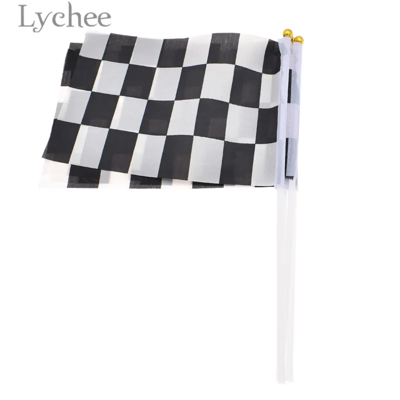 Lychee Life 5 шт. Гоночный флаг черный белый клетчатый товары для дня рождения