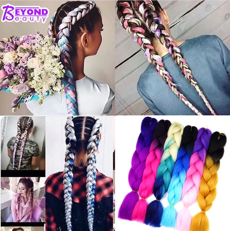 Beyond Beauty Ombre Synthetic Kanekalon Braiding Hair For Crochet Jumbo Braids False Extensions |