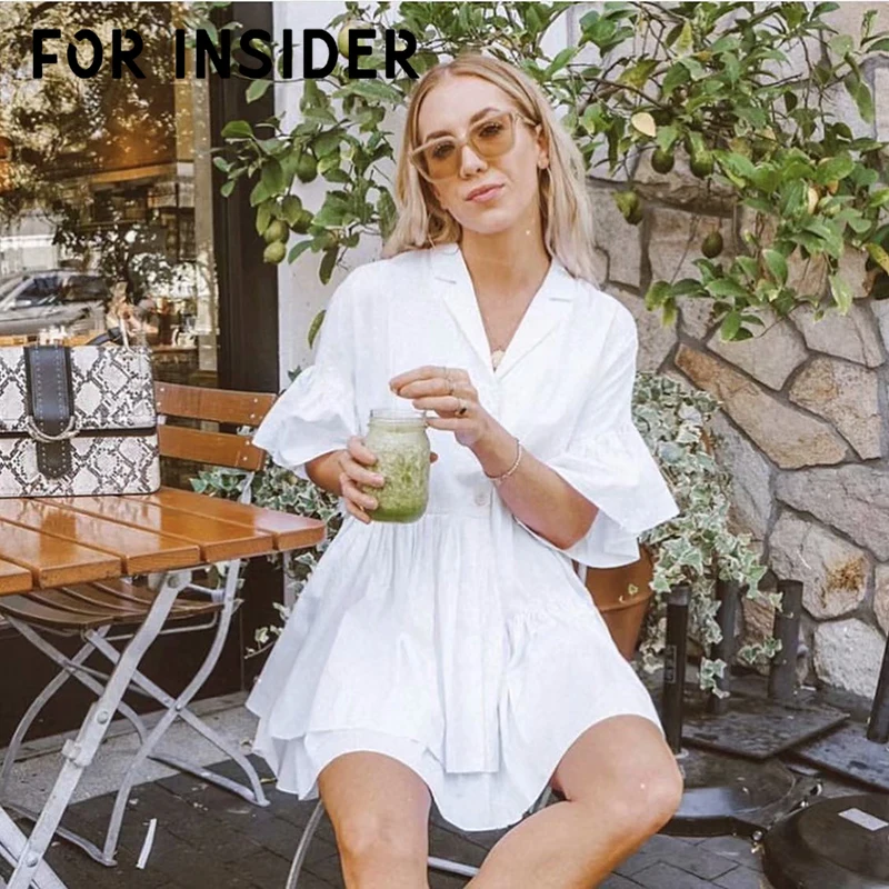 Для Insider белая рубашка летнее пляжное платье для женщин многослойное