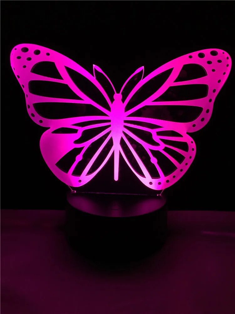 

Ночник GAOPIN в виде красивой бабочки с 3D изображением животных, светодиодный светильник с USB, настроение, разноцветный светильник, настольный ...
