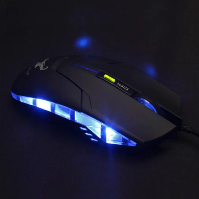 SUNSONNY новый фирменный стильный синий светильник 6D нескользящая проводная USB мышь