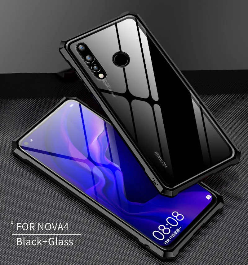 Роскошный металлический бампер для huawei P smart чехол с боковой пластиковой задней крышкой для huawei Nove3i чехол с алюминиевой рамкой