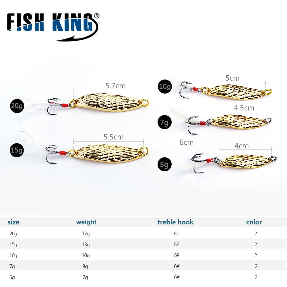 FISHKING 1 шт. приманка в виде ложки искусственная-20 г металлическая рыболовная 2