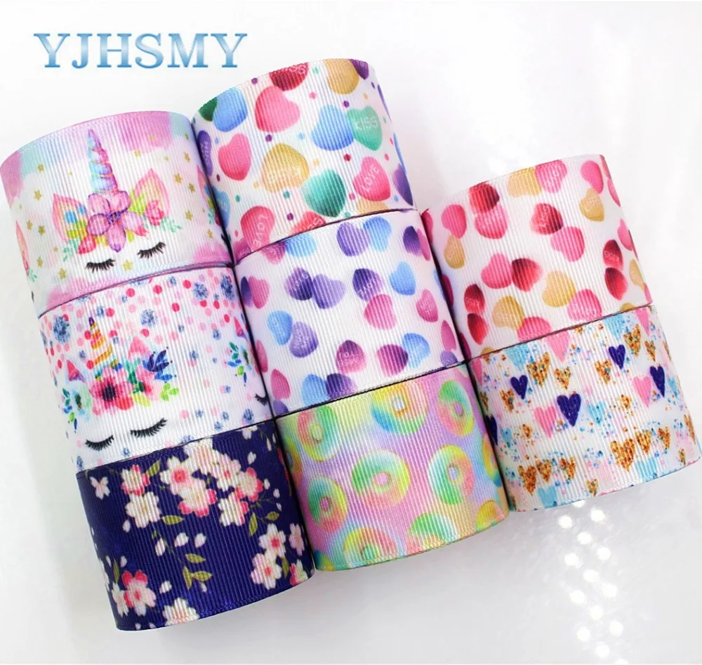 YJHSMY, G-18604-332, 38 мм 5 ярдов мультфильм цветок печатных корсажная лента, аксессуары для одежды лямки, DIY материалы ручной работы