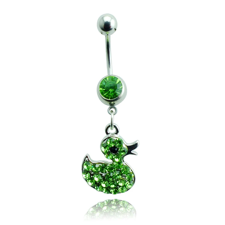 Brand New Fashion Belly Button Rings Steel Barbell Dangle Rhinestone Duck Navel Body Piercing Jewelry | Украшения и аксессуары