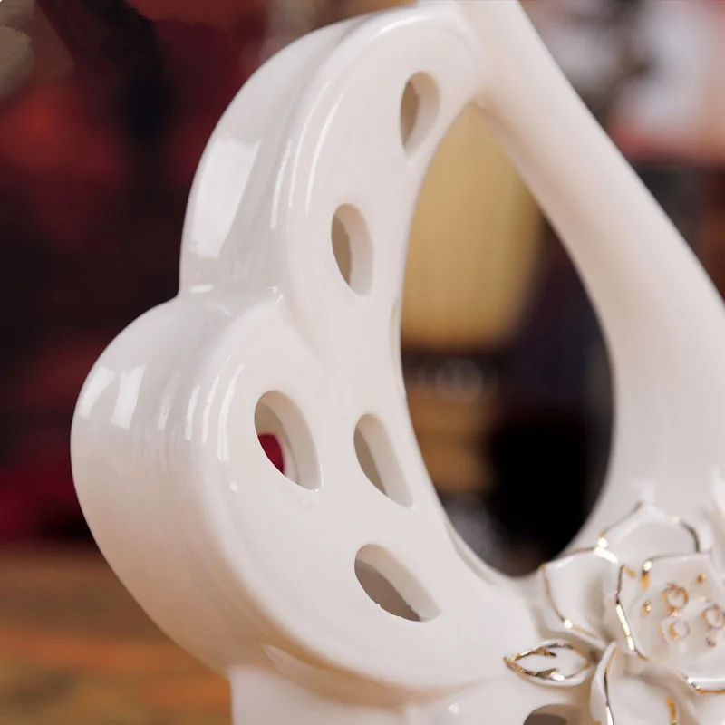 Украшения для дома Керамика работа 1 пара элегантный белый лебедь пары золото