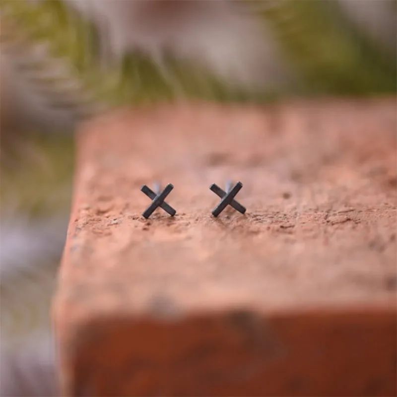 1 пара новые винтажные черные серьги окислительного цвета Простые