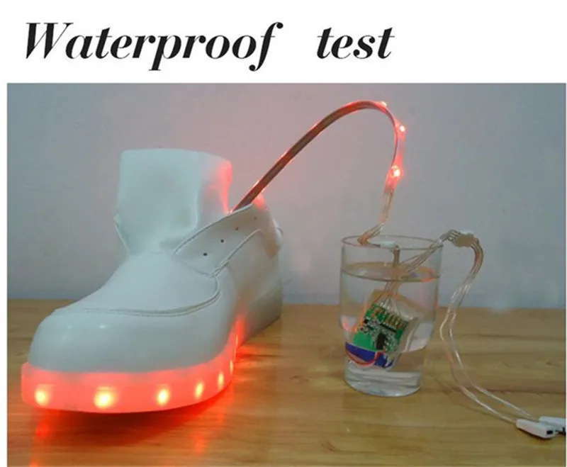 High Top Men Led Shoes with Remote Comtrol Luminous Light Up For adults 7 Colors Flashing Casual USB Charge | Обувь