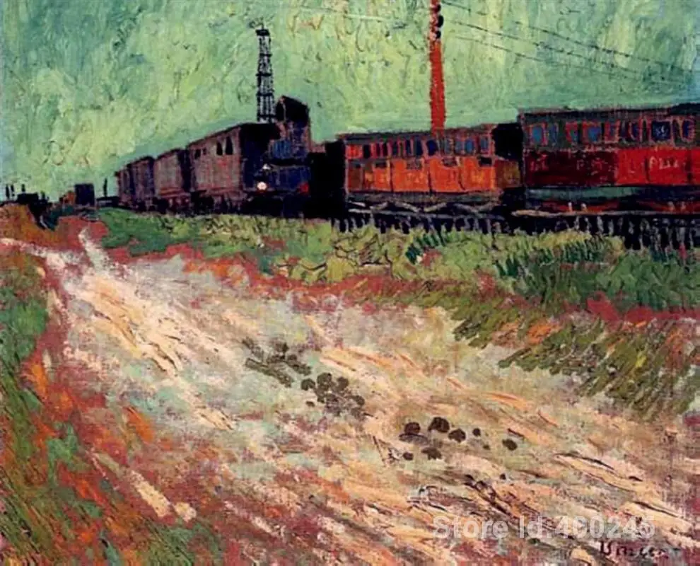 

Vincent Van Gogh paintings of Railway Carriages modern art High quality Hand painted