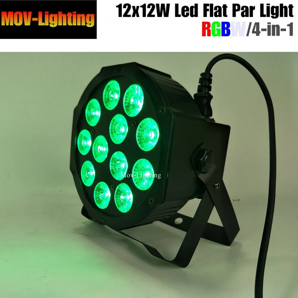 12 шт./лот 12x12 Вт led Par огни RGBW 4в1 плоский par dj профессиональный этап|Эффект освещения