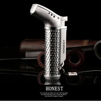 outdoor portable windproof stainless steel butane jet lighter turbo torch lighter key ring no gas gift package