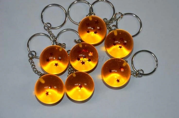 50Set Anime Goku Dragon Ball Super Keychain 3D 1-7 Stars Cosplay Crystal Key chain Collection Toy Gift key Ring 7PCS/Set | Украшения и