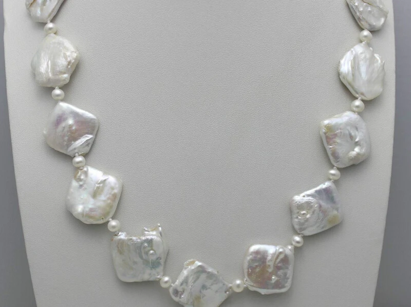 Wholesale prices Fast SHIPPING 0002983 White Freshwater pearl Necklace Strand/String&quotHandmade&quotAlloy HOT sell | Украшения и