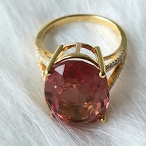 yellow gold color Bolai, 18x13 мм, большое кольцо diaspore solitaire, серебро 925 пробы, меняющее цвет, драгоценный камень, зултанит, изящные кольца, ювелирное изделие для женщин - Цвет камня: yellow gold color