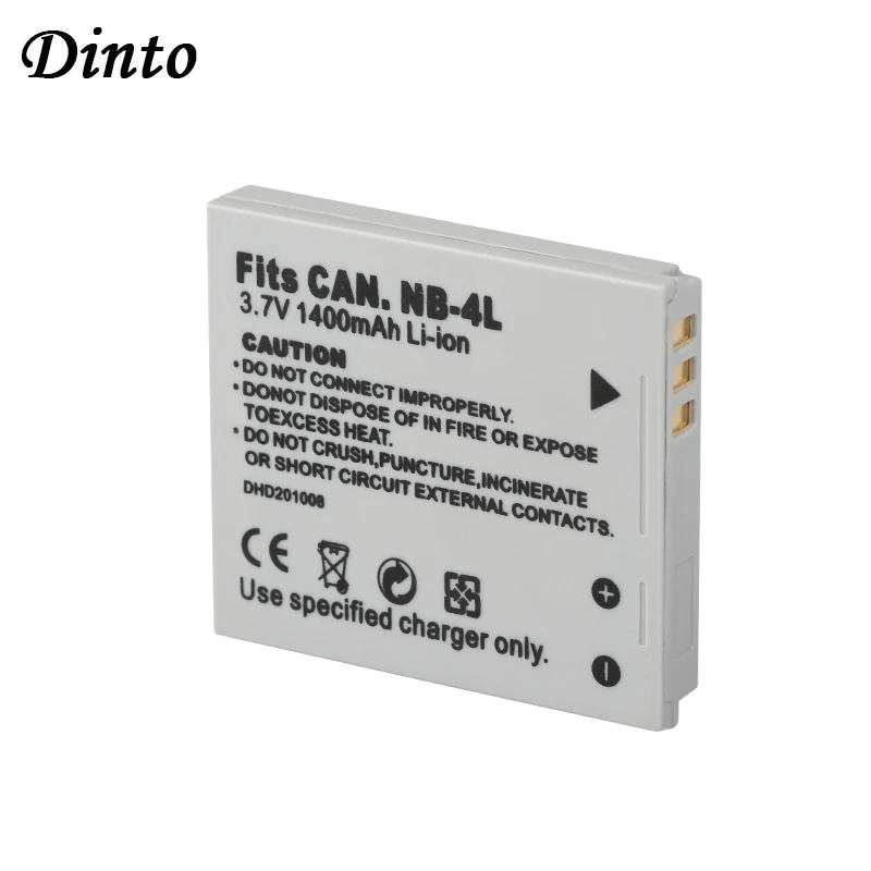 Dinto NB 4L 1400 мАч Замена цифровых Камера Li Ion Батарея пакет для Canon IXUS 30 40 50 55 60 65 70 75 NB4L
