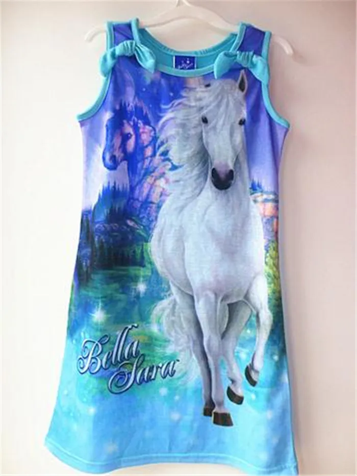Платье детское летнее без рукавов с принтом Пегаса | Детская одежда и обувь