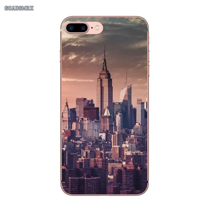 Прозрачный мягкий чехол для Samsung Galaxy S2 S3 S4 S5 Mini Alpha S6 S7 edge S8 S9 Plus J1 Grand Prime New York City