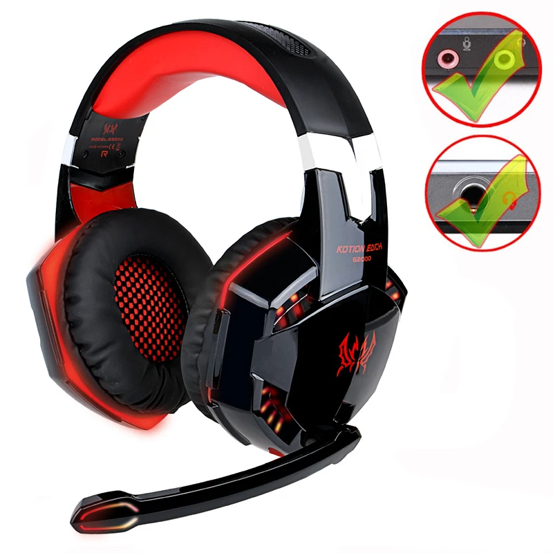 KOTION EACH G2000/G9000 PS4 гарнитура бас Игровые наушники шлем с микрофоном для ПК мобильный