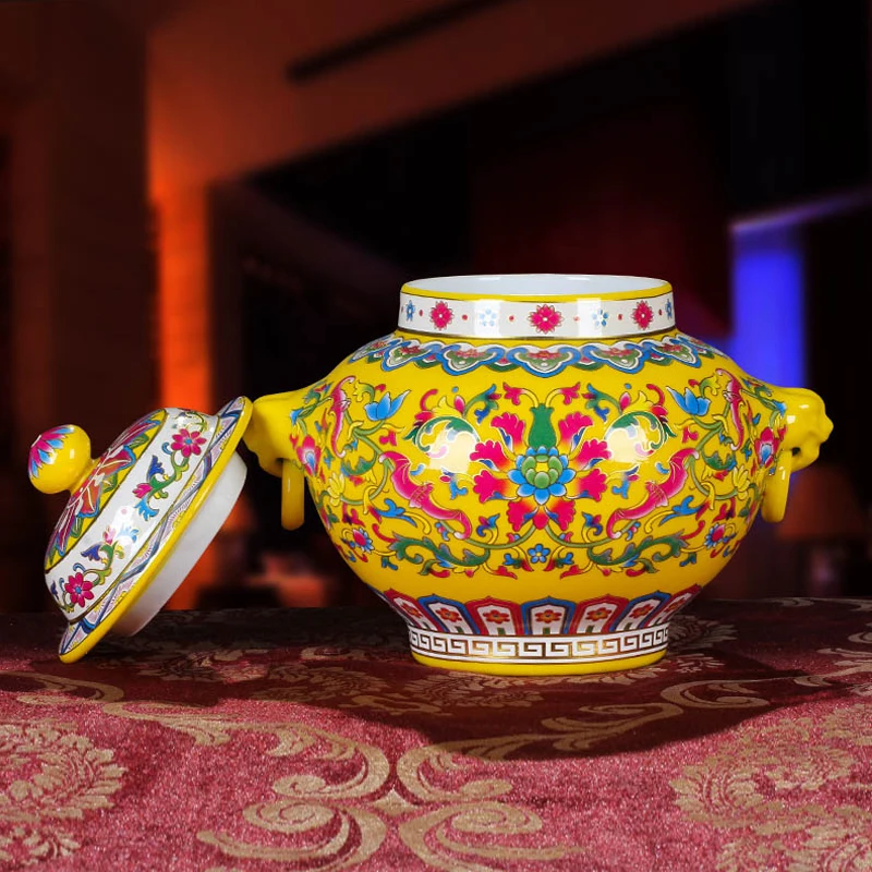 Баночка в античном Европейском стиле королевская керамическая эмалированная