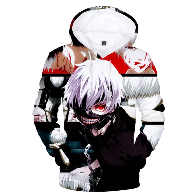 Классический Аниме Tokyo Ghoul 3d толстовки 2018 Новая мода Япония Кен канеки принт