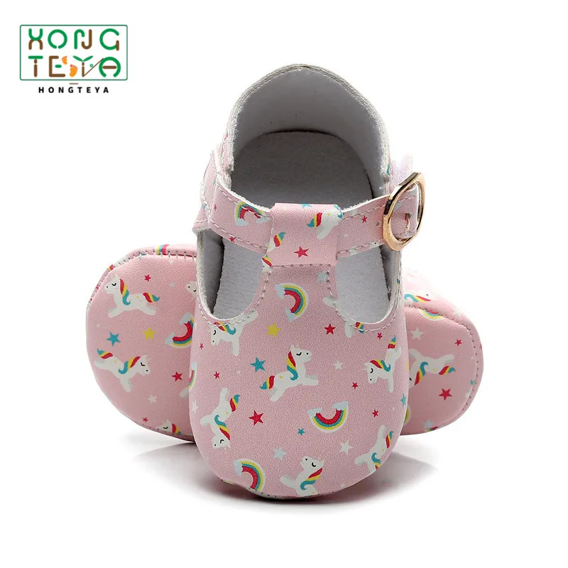 Туфли Мэри Джейн с мягкой подошвой и Т образным ремешком из искусственной кожи