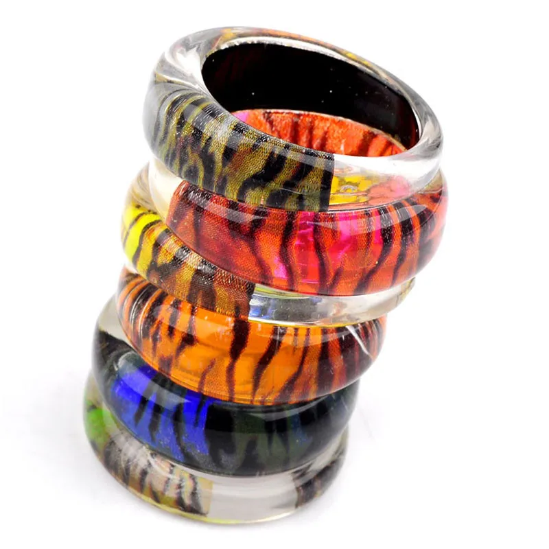 Кольца с цветным леопардовым рисунком для мужчин и женщин 10 шт./компл.|resin ring|ring