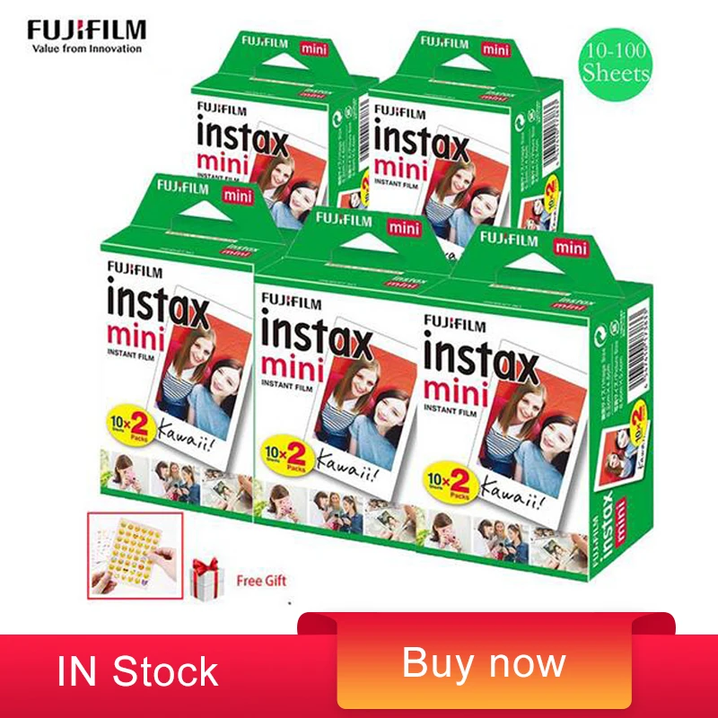 Original 10-100 sheets Fujifilm Instax mini 8 films white Edge 3 Inch for Instant Camera 7 9 25 50s 70 90 sp-1 sp-2 Photo paper