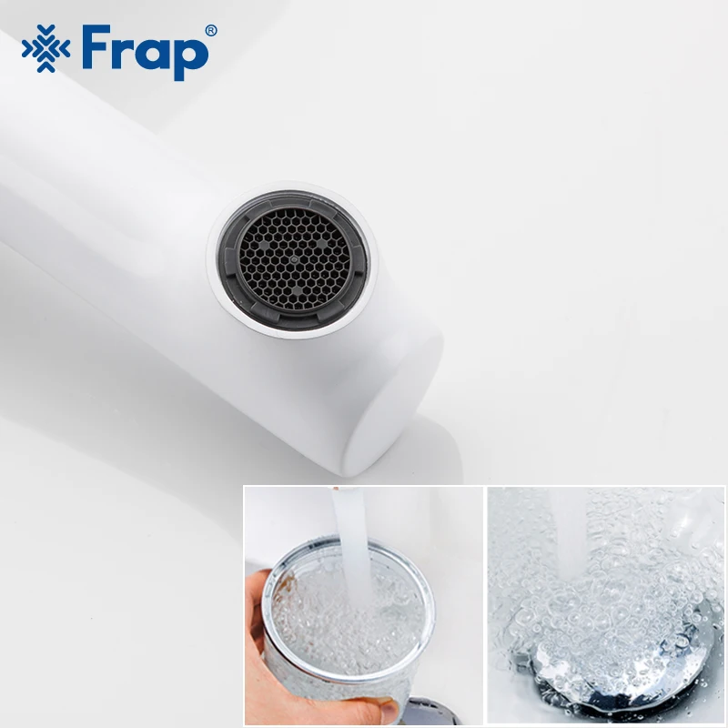 Frap высокое качество белый смеситель для душа ванной набор ванны кран с раковиной