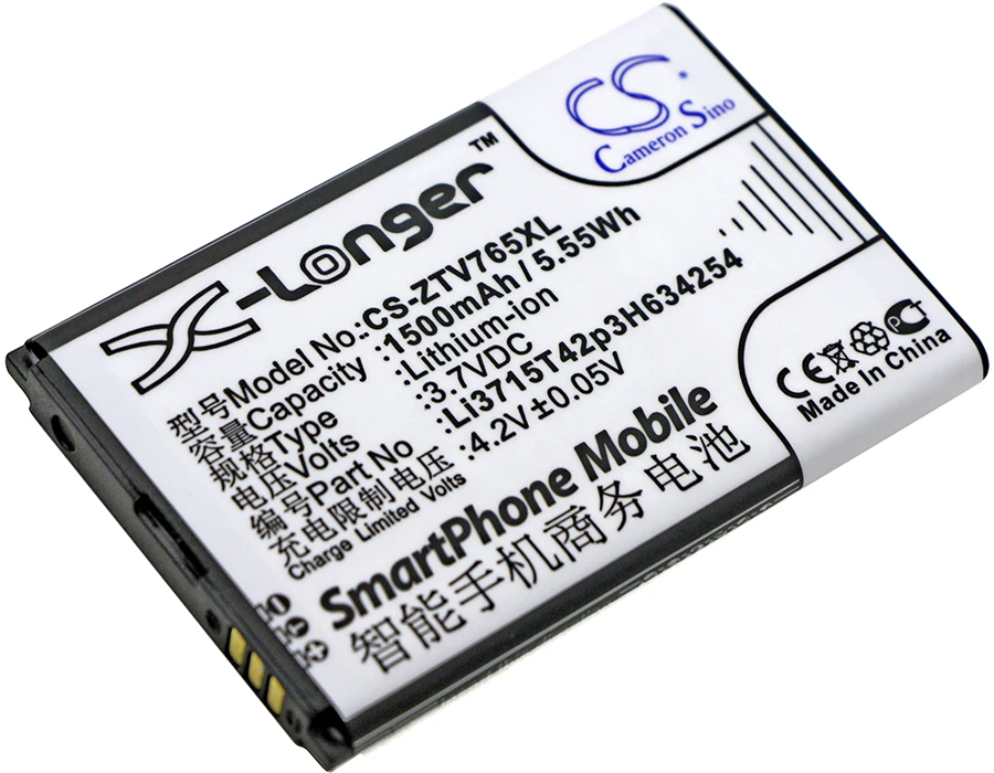 Cameron Sino 1500 мАч аккумулятор Li3715T42p3H634254 для ZTE Blade G Leo Q1 V765 новые V765M|Аккумуляторы