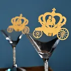 60 шт. лазерная резка тыквы автомобиля Винные бокалы карты место карты подарочная карта свадебные подарки День рождения украшение сделай сам гостевые именные открытки