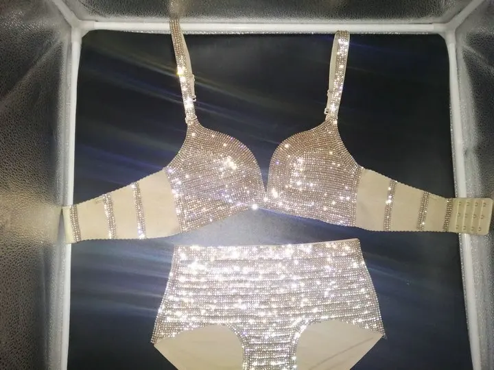 Vacation bikini set 2018 sexy women diamond swimwear push up rhinestone biquini bling stones lady bathing suit New hot |