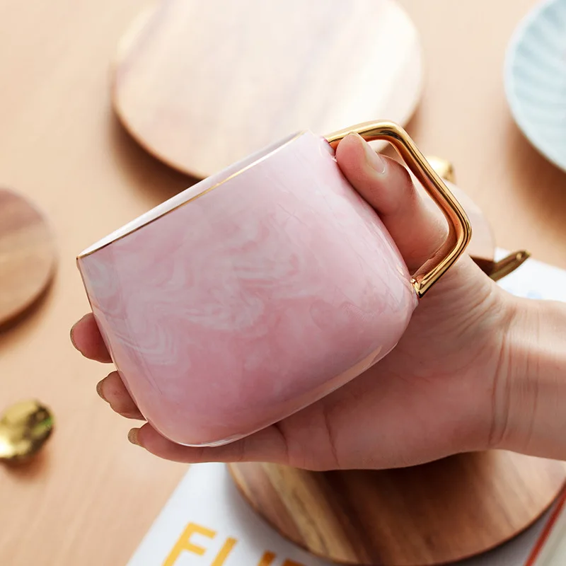 Керамическая чашка и блюдце Marbling кружка Круглый Чайный кофейный набор