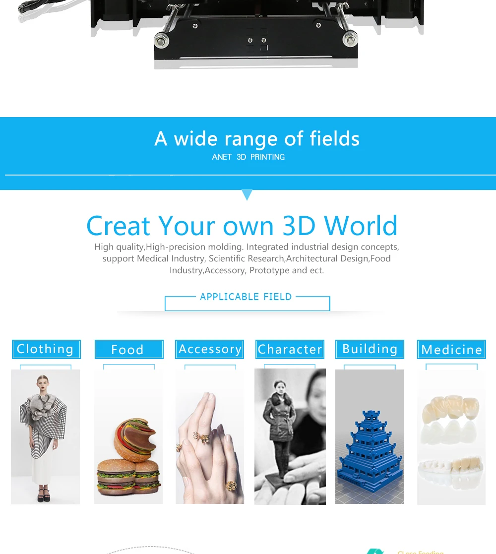 Anet A8/A6 3d принтер Reprap акриловый легко установить DIY 3d принтер Prusa I3 большой размер 3d принтер для домашнего использования 3d принтер