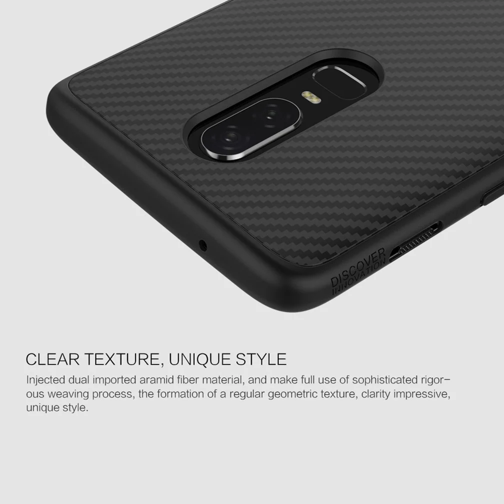 Для Oneplus 6 Nillkin synthetic fiber сотовый Чехол для телефона для Oneplus 6 твердый карбоновый ПК пластик задняя крышка TPU мягкий чехол