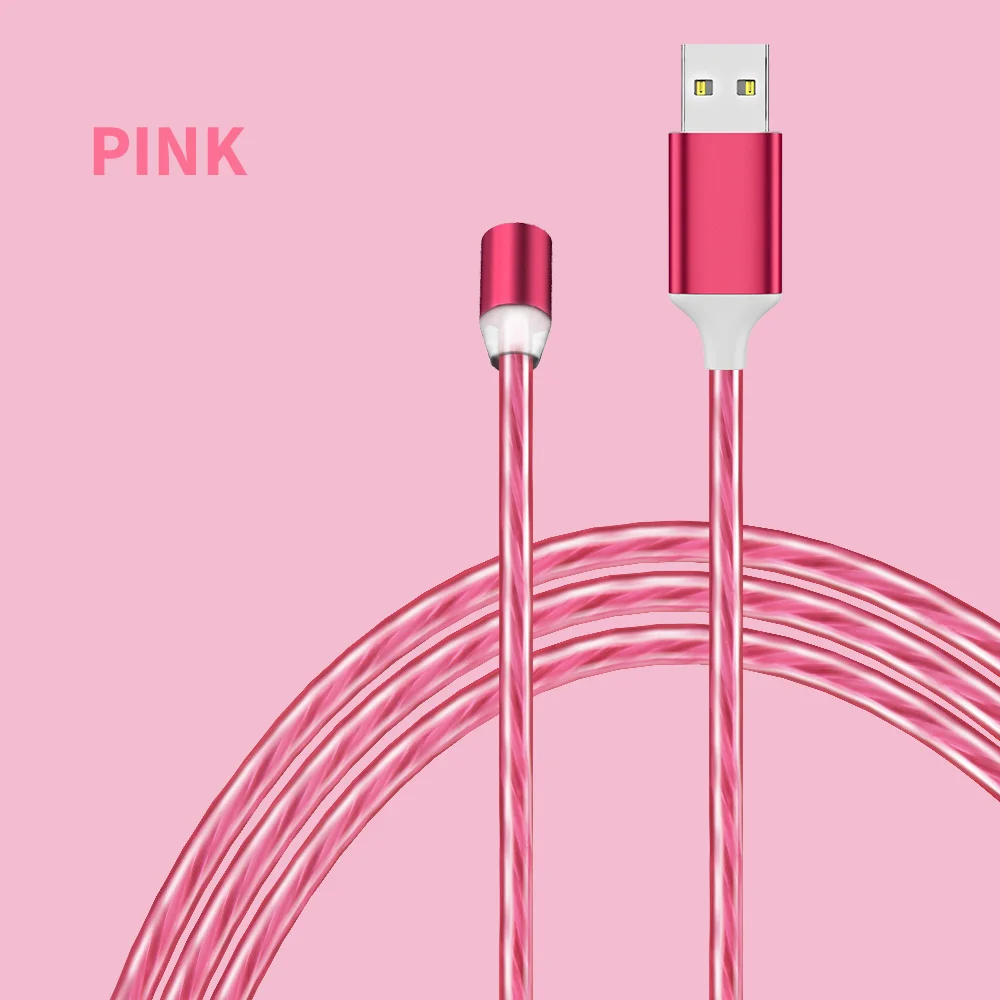 KISSCASE светодиодный магнитный Micro USB кабель для iPhone X XS MAX XR type-C кабель магнитное зарядное устройство для samsung S10 S9 S8 кабели адаптера - Цвет: Red