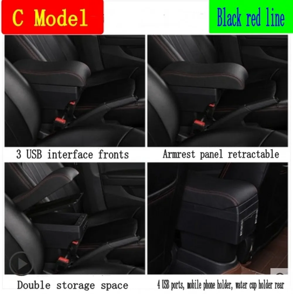 Для KIA Rio 4 подлокотник коробка центральный магазин содержимое коробка подстаканник интерьер автомобиля-Стайлинг украшения аксессуары часть