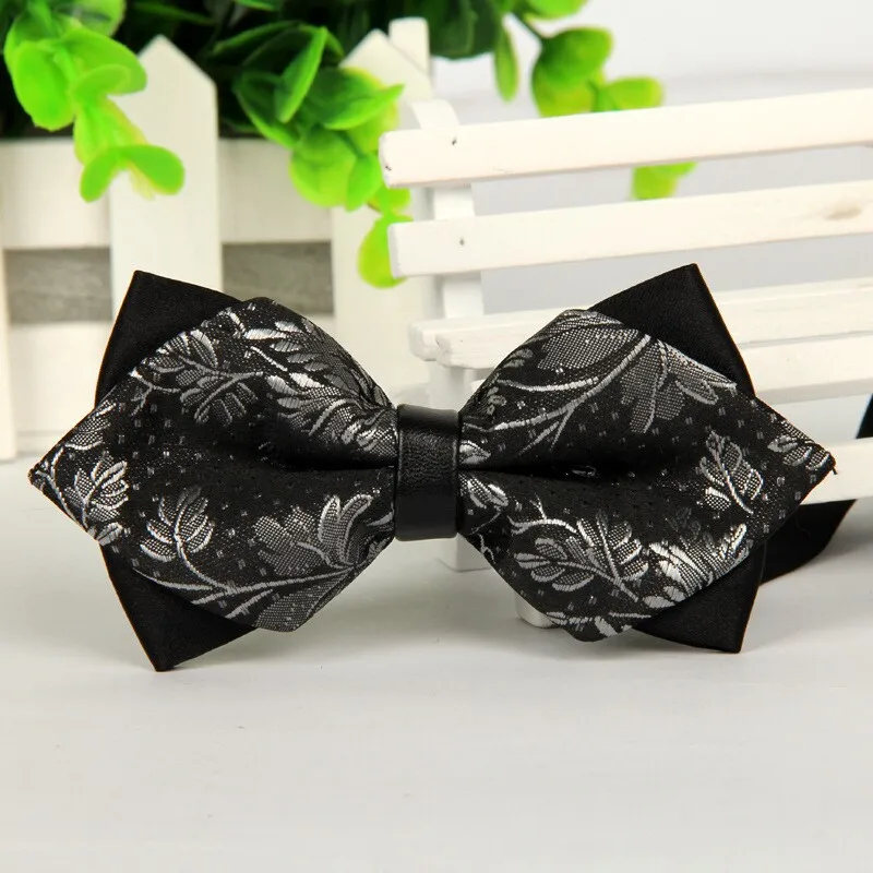 Мужской Жаккардовый галстук бабочка черный и серебряный 12 см 6 см|fashion bowtie|butterfly