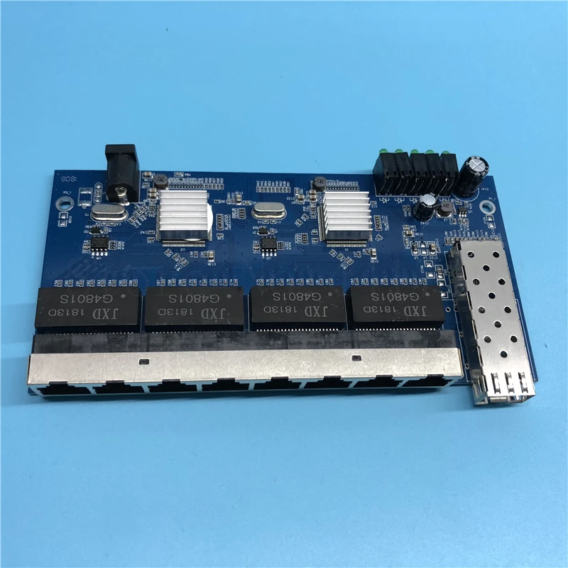 1SFP8E 10/100/1000M Gigabit Ethernet switch Fiber Optical Media Converter 8*RJ45 1*SFP fiber Port PCBA Board | Мобильные телефоны и