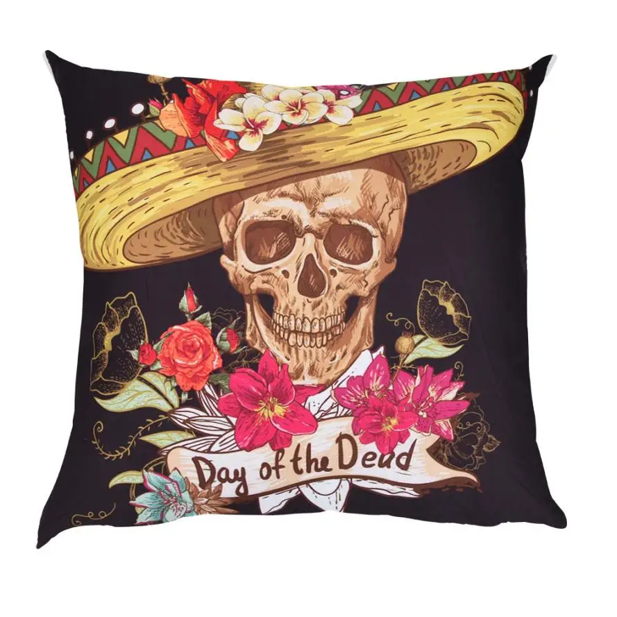 Подушка для шеи подушка с принтом черепов чехол подушки из полиэстера дивана и