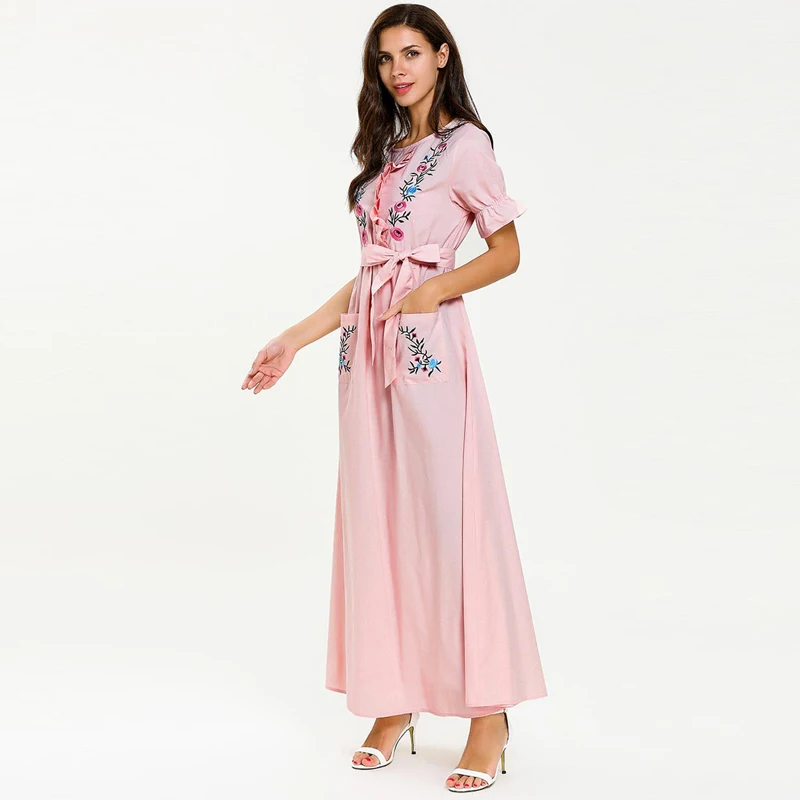 Платье размера плюс, Vestidos Longo Robe Femme Ete, Летнее Длинное богемное Платье макси с вышивкой, Бандажное Хлопковое платье, женская одежда