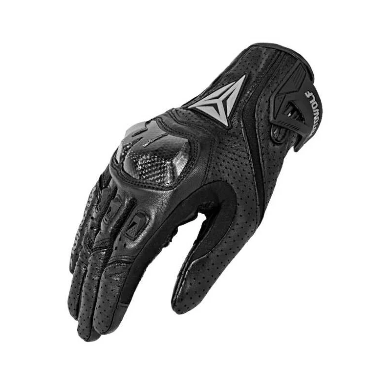 Motowolf мотоциклетные перчатки черные гоночные перчатки из натуральной кожи сенсорный экран мотоциклетные перч - Цвет: Черный