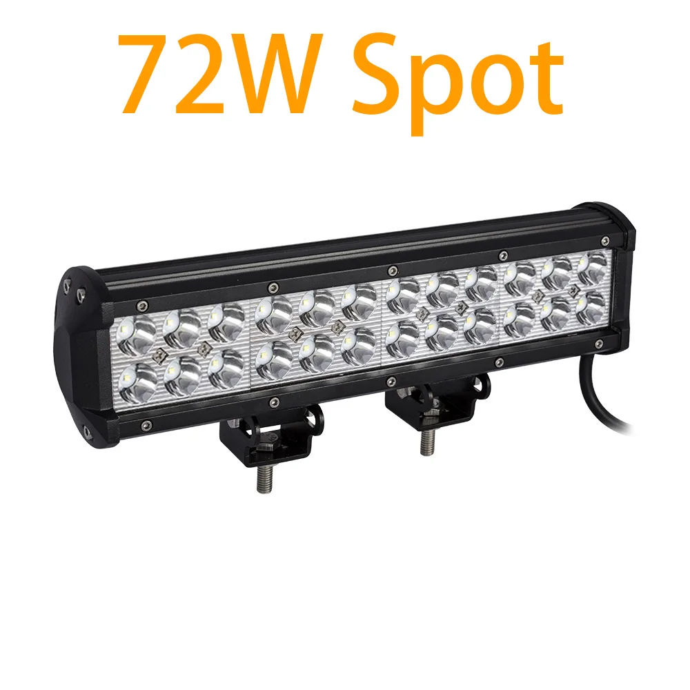 12 inch 72W Spot Светодиодный фонарь для внедорожника, 4WD, для грузовика, трактора, лодки, прицепа, 4x4, для внедорожника, квадроцикла, 12 В, 24 В, точечный прожектор, светодиодный светильник, светодиодный светильник - Цвет: 12 inch 72W Spot